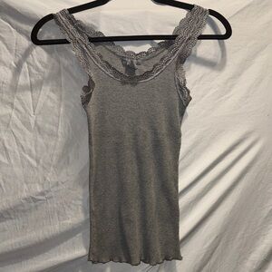 2 tops for 1 price: Isabella Rodriguez Heather Gray and Rust Orange Lace Top
